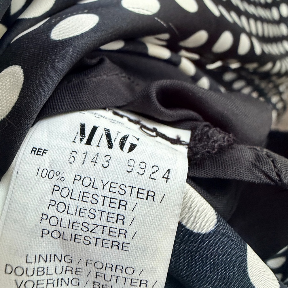 MNG (Mango) VINTAGE Black & White Polka Dot Halter Swing Dress US Sz 8 ADORABLE! - Picture 4 of 12